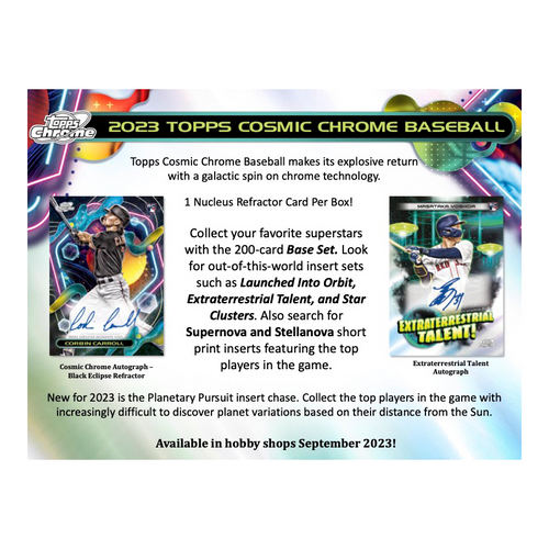 2023 Topps Cosmic Chrome Baseball Hobby 12 Box Case