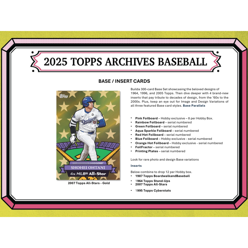 2025 Topps Archives Baseball Hobby Box